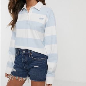 Levi’s Rugby Shirt in Baby Blue XS